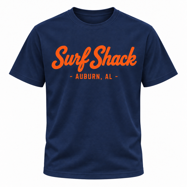 Surf Shack Auburn Tee, Navy / Orange