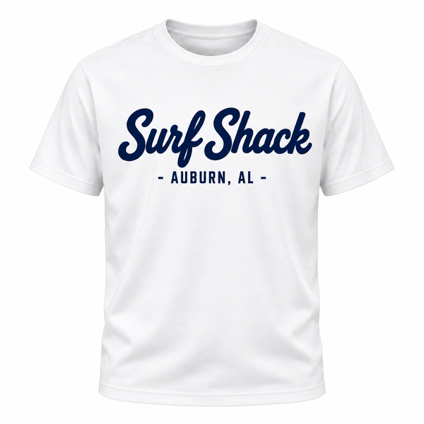 Surf Shack Auburn Tee, White / Navy