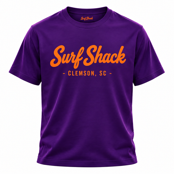 Surf Shack Clemson Tee, Purple / Orange