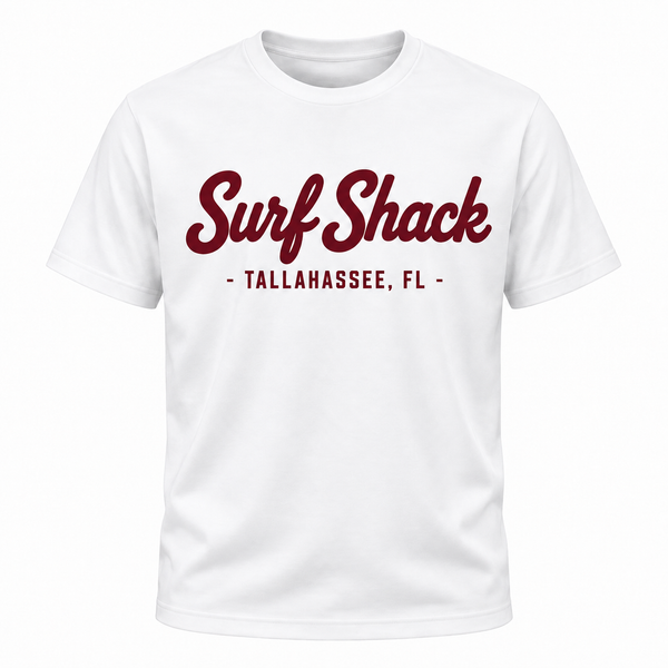 Surf Shack Florida State Tee, White / Garnet