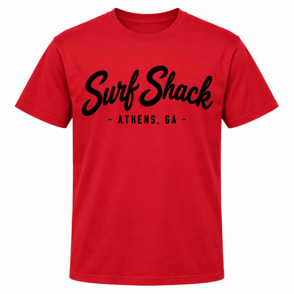 Surf Shack Georgia Tee, Red / Black