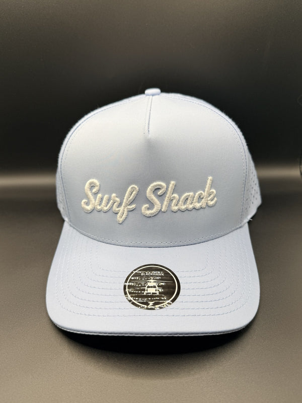 Surf Shack Hat, Light blue, white script