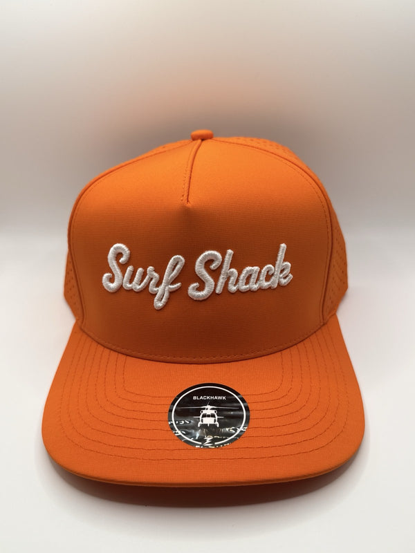 Surf Shack Hat, Orange, white script