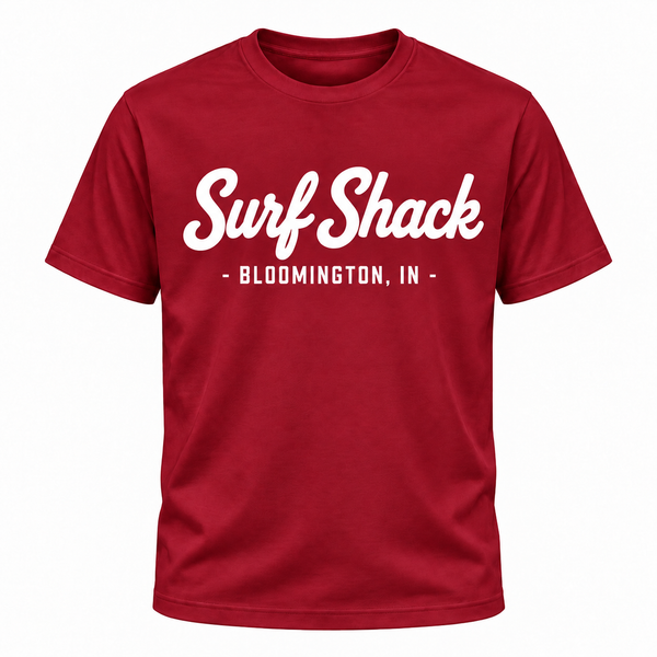 Surf Shack Indiana Tee, Crimson / White