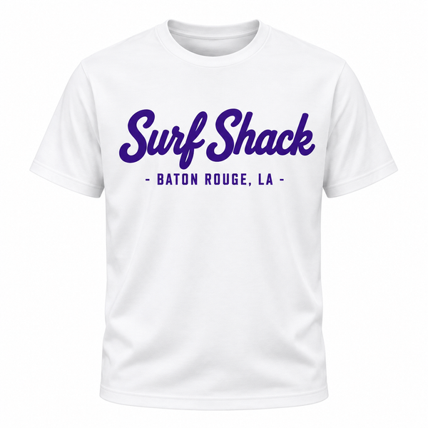 Surf Shack LSU Tee, White / Purple