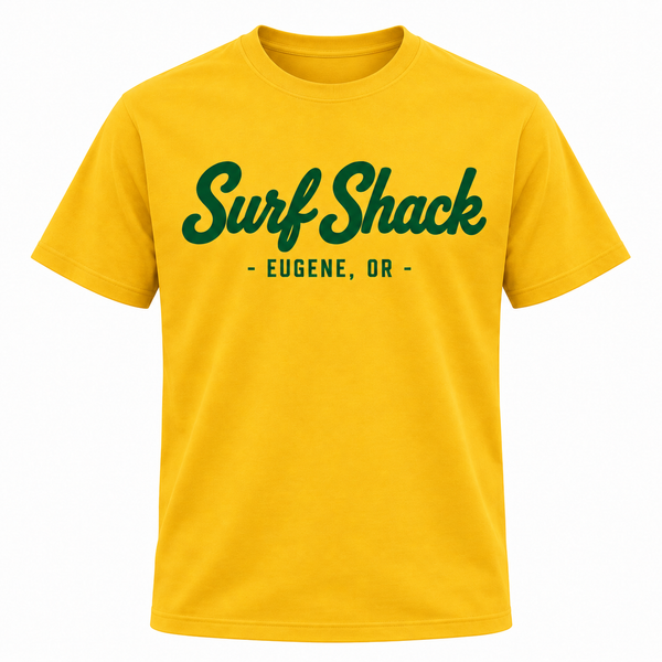 Surf Shack Oregon Tee, Yellow / Green