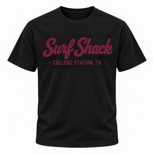 Surf Shack Texas A&M Tee, Black / Maroon