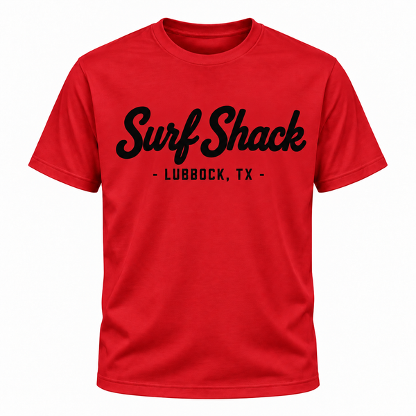 Surf Shack Texas Tech Tee, Scarlet / Black