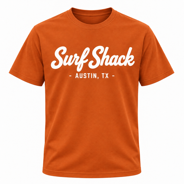 Surf Shack Texas Tee, Burnt Orange / White