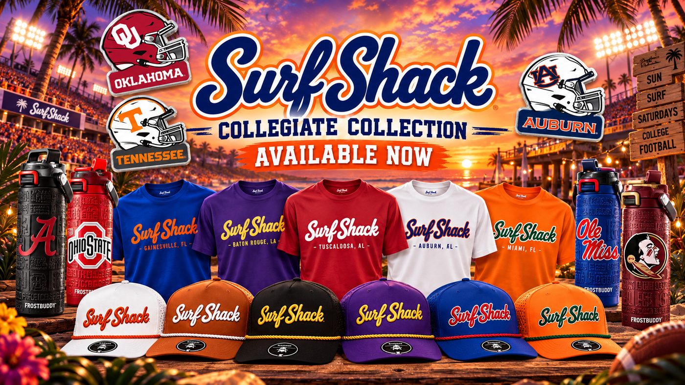 Surf Shack Collegiate Collection, available now