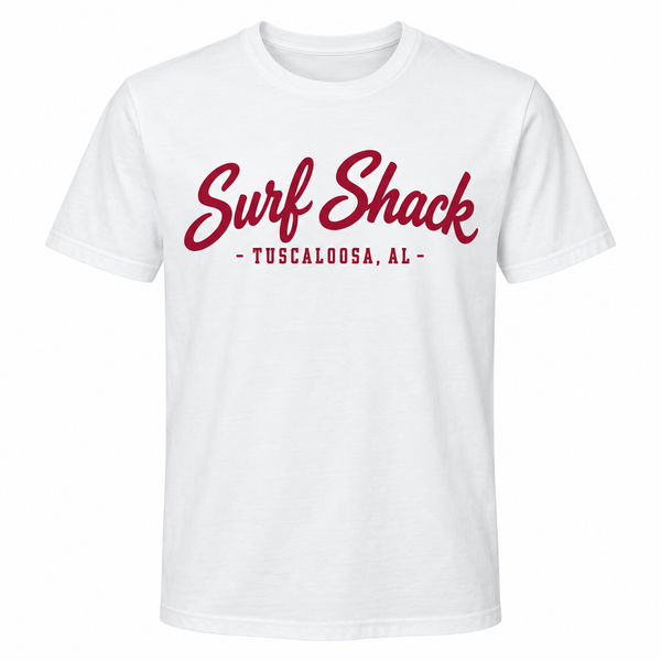 Surf Shack Alabama Tee, White / Crimson