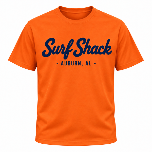 Surf Shack Auburn Tee, Orange / Navy