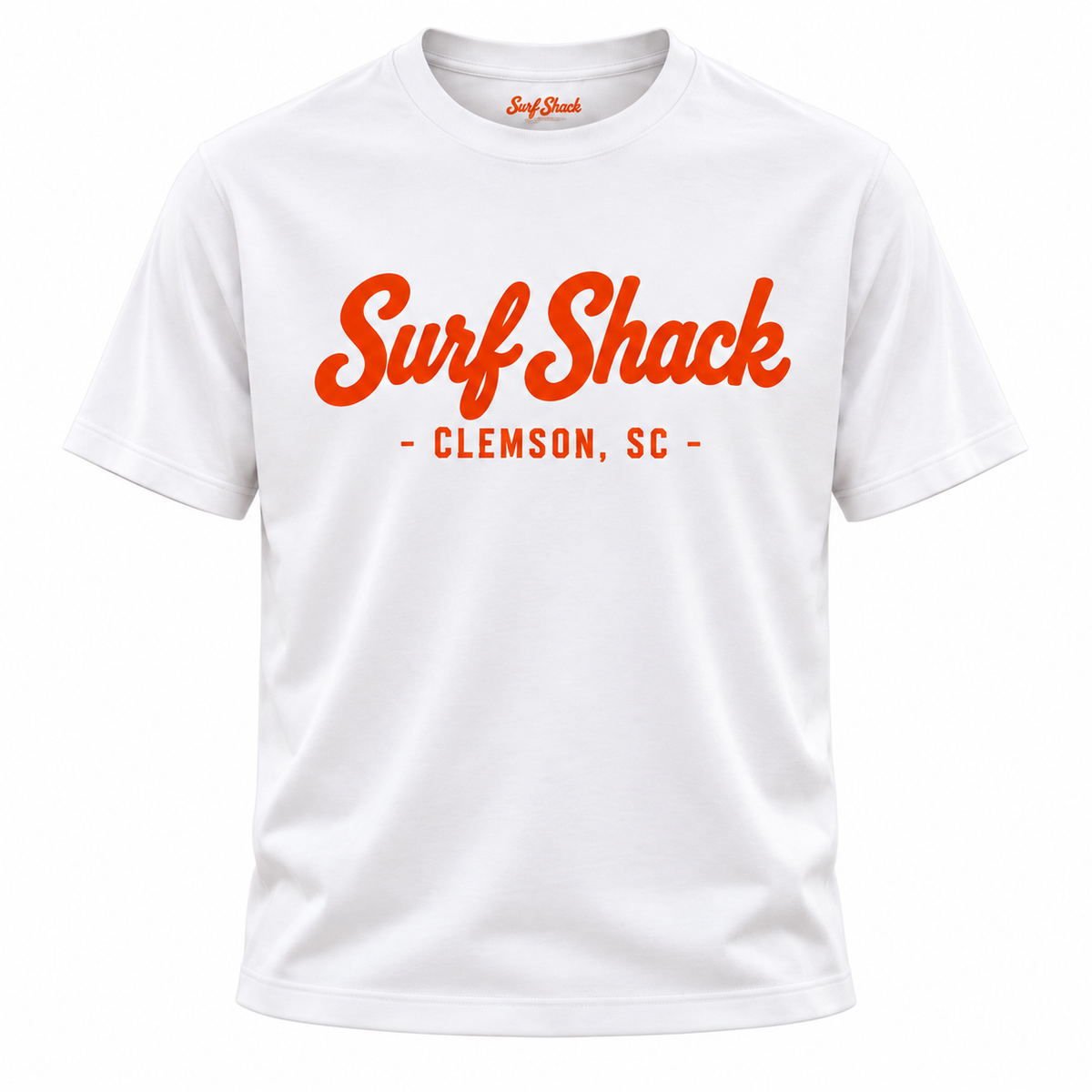 Surf Shack Clemson Tee, White / Orange