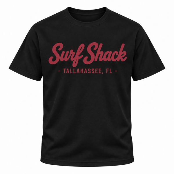 Surf Shack Florida State Tee, Black / Garnet