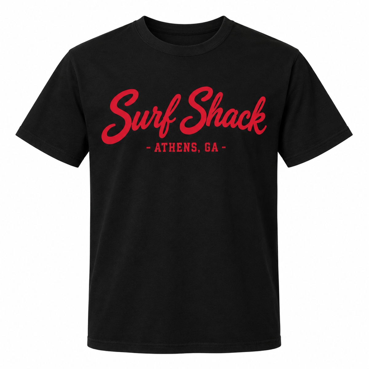 Surf Shack Georgia Tee, Black / Red