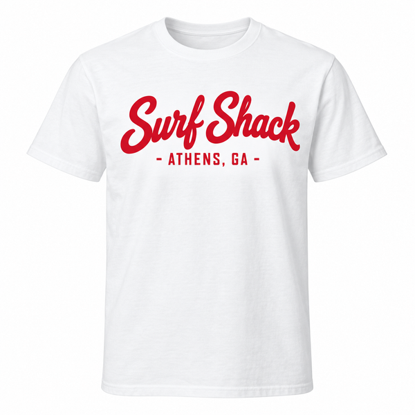 Surf Shack Georgia Tee, White / Red