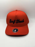 Surf Shack Hat, All red, black script