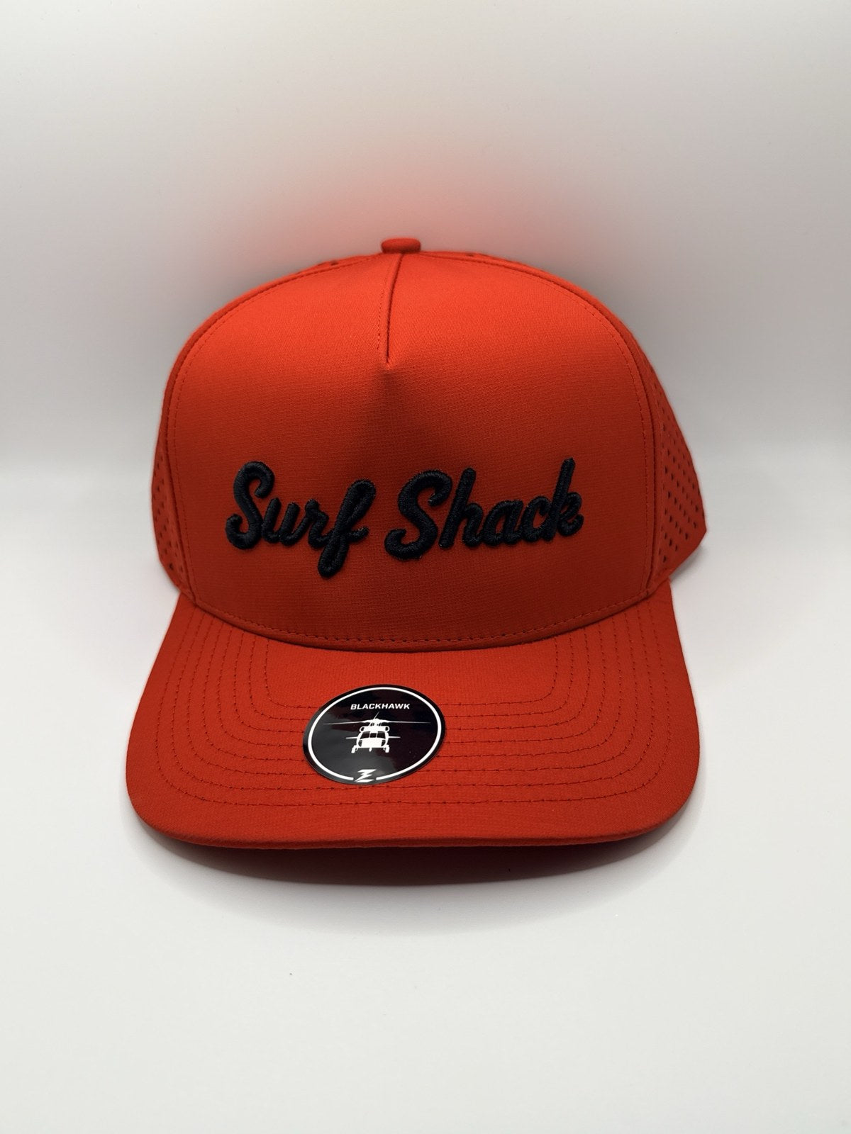 Surf Shack Hat, All red, black script
