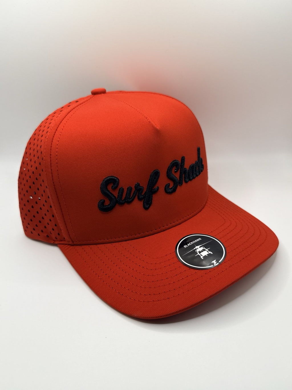 Surf Shack Hat, All red, black script