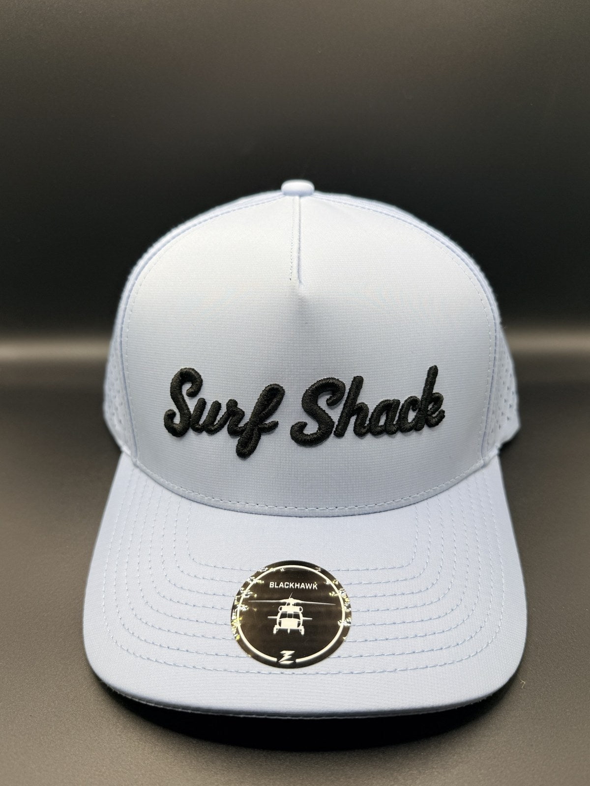 Surf Shack Hat, Light blue, black script