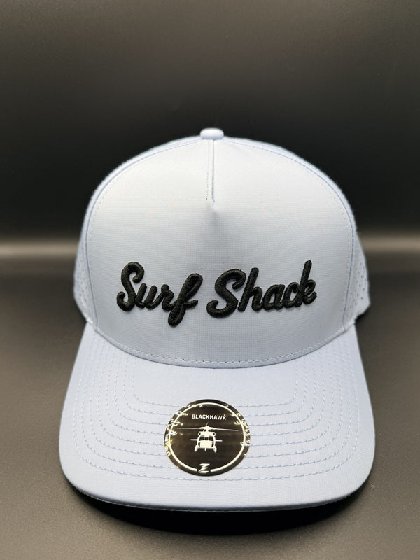 Surf Shack Hat, Light blue, black script