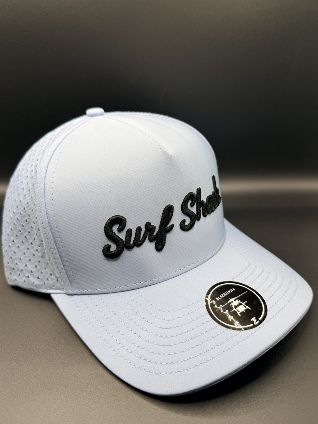 Surf Shack Hat, Light blue, black script