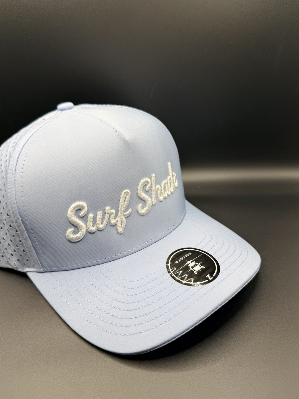 Surf Shack Hat, Light blue, white script