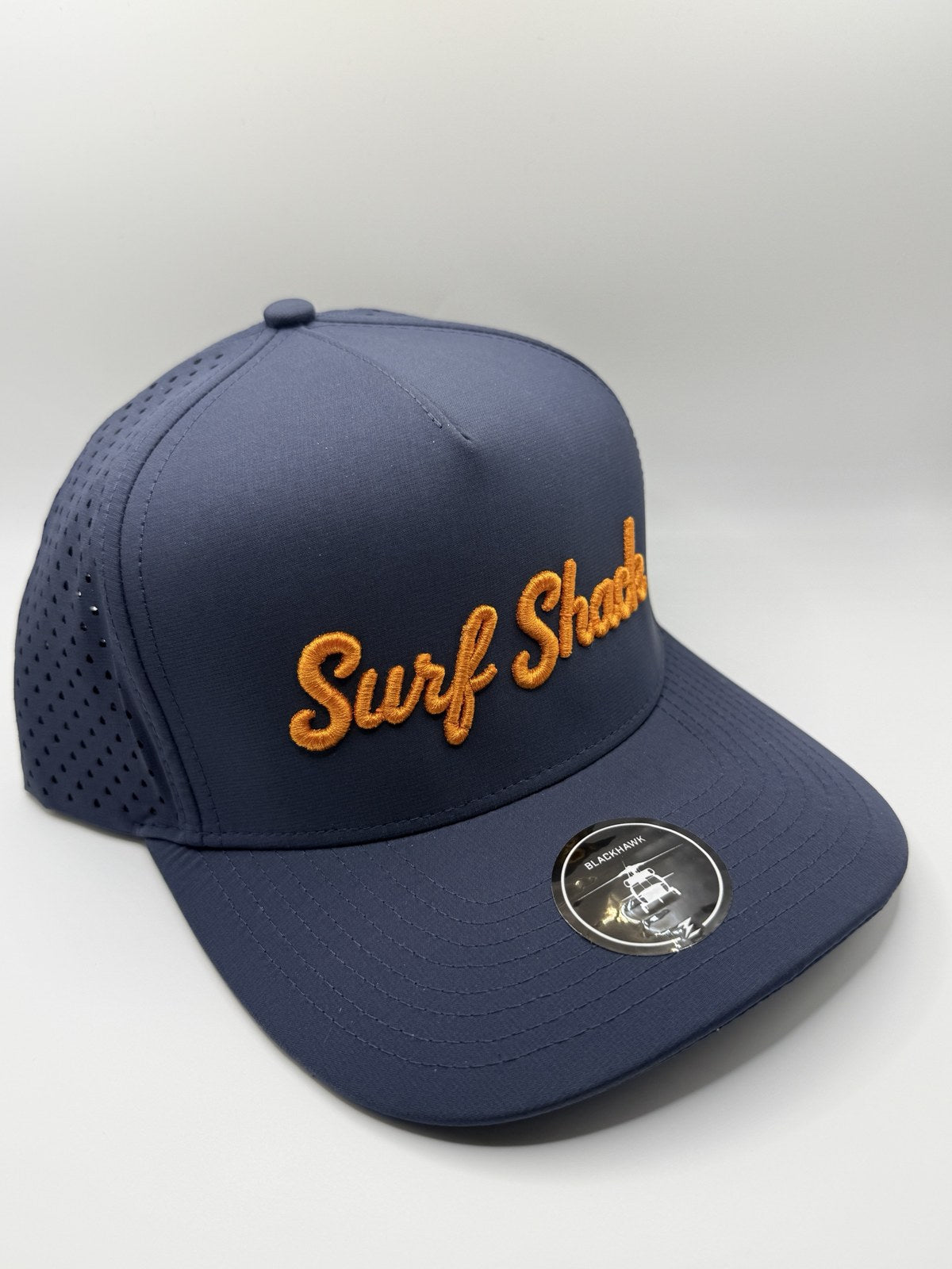Surf Shack Hat, Navy, orange script