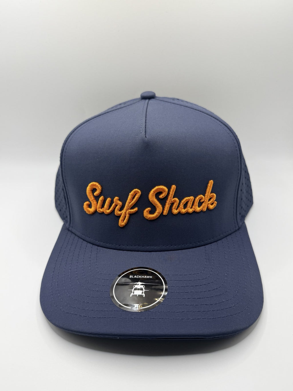 Surf Shack Hat, Navy, orange script
