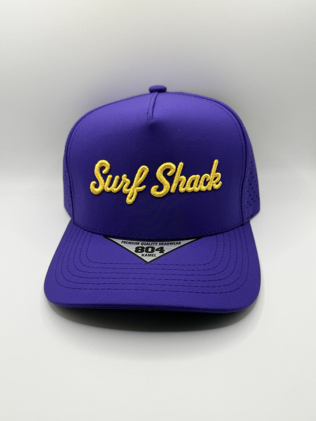 Surf Shack Hat, Purple, gold script