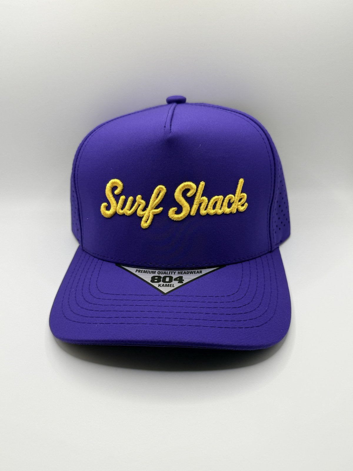 Surf Shack Hat, Purple, gold script
