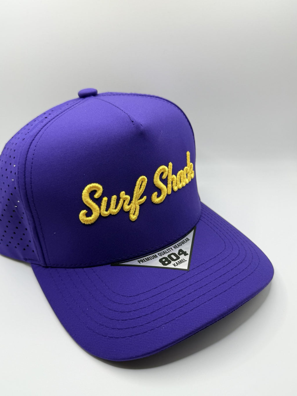 Surf Shack Hat, Purple, gold script