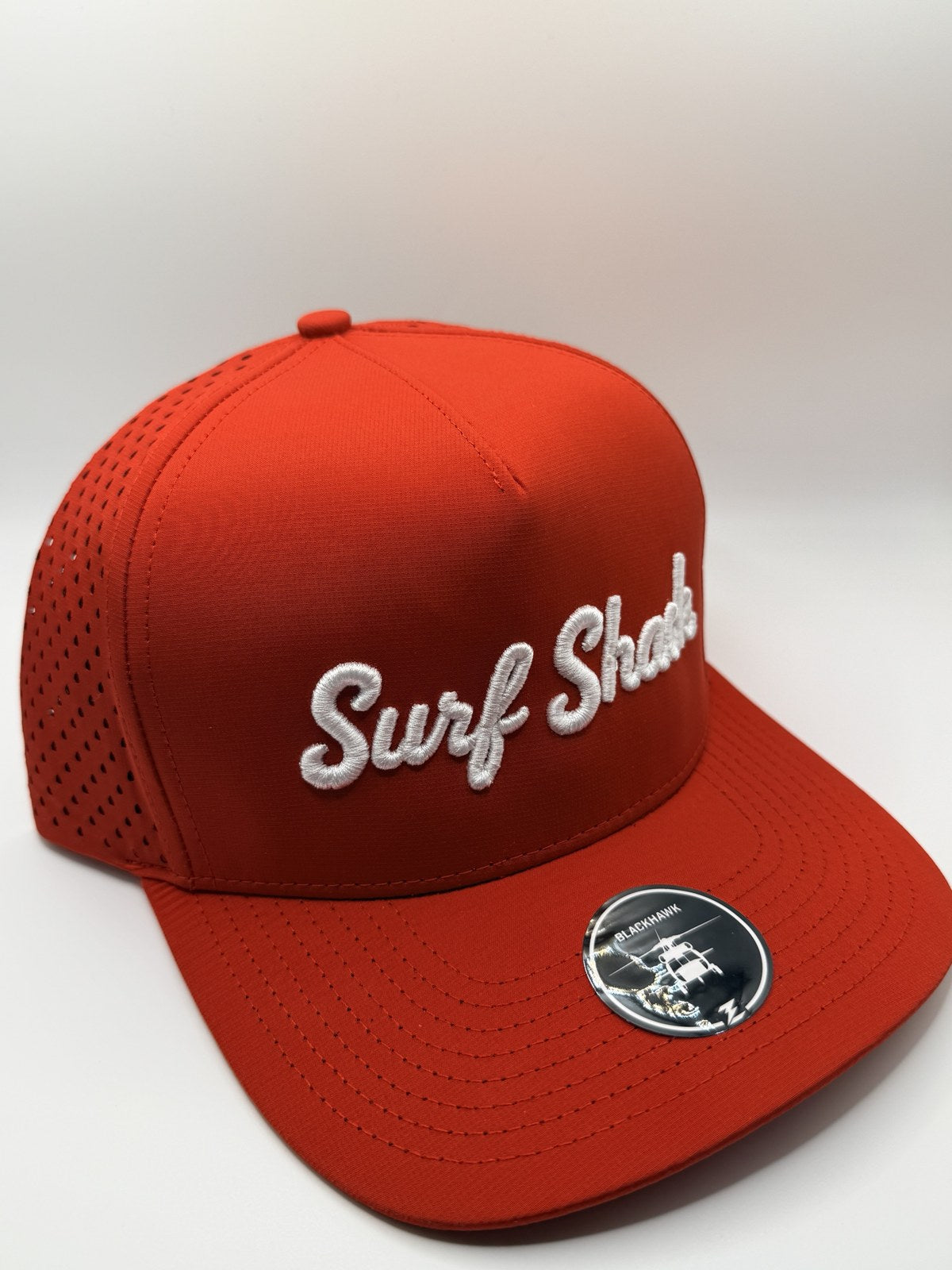 Surf Shack Hat, Red, white script