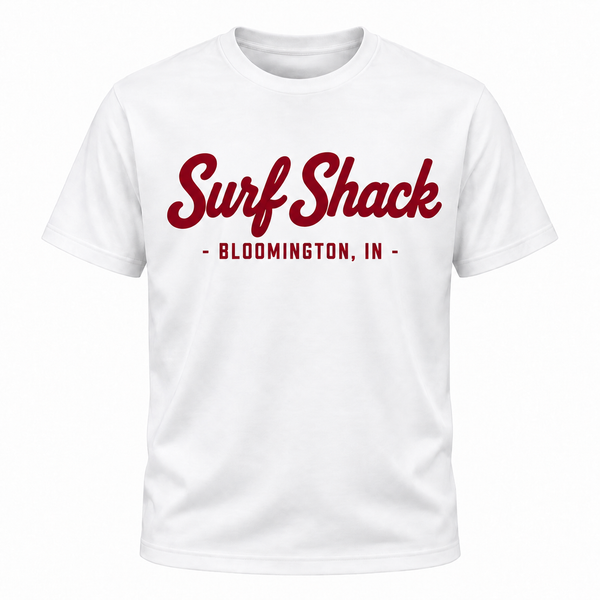 Surf Shack Indiana Tee, White / Crimson