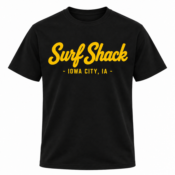 Surf Shack Iowa Tee, Black / Yellow