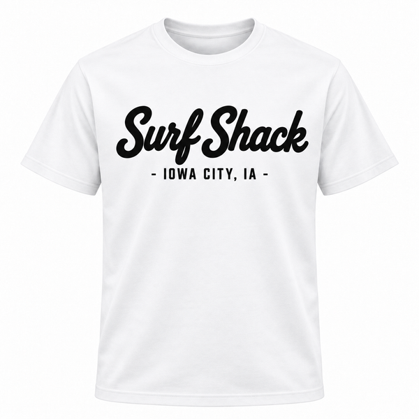 Surf Shack Iowa Tee, White / Black