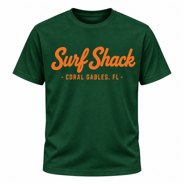 Surf Shack Miami Tee, Green / Orange