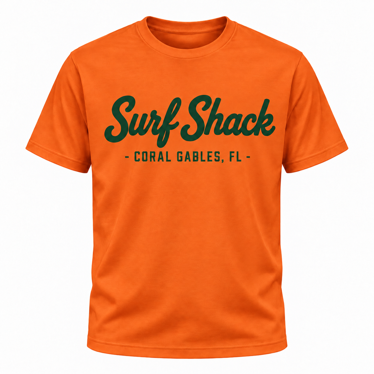 Surf Shack Miami Tee, Orange / Green