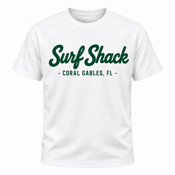 Surf Shack Miami Tee, White / Green