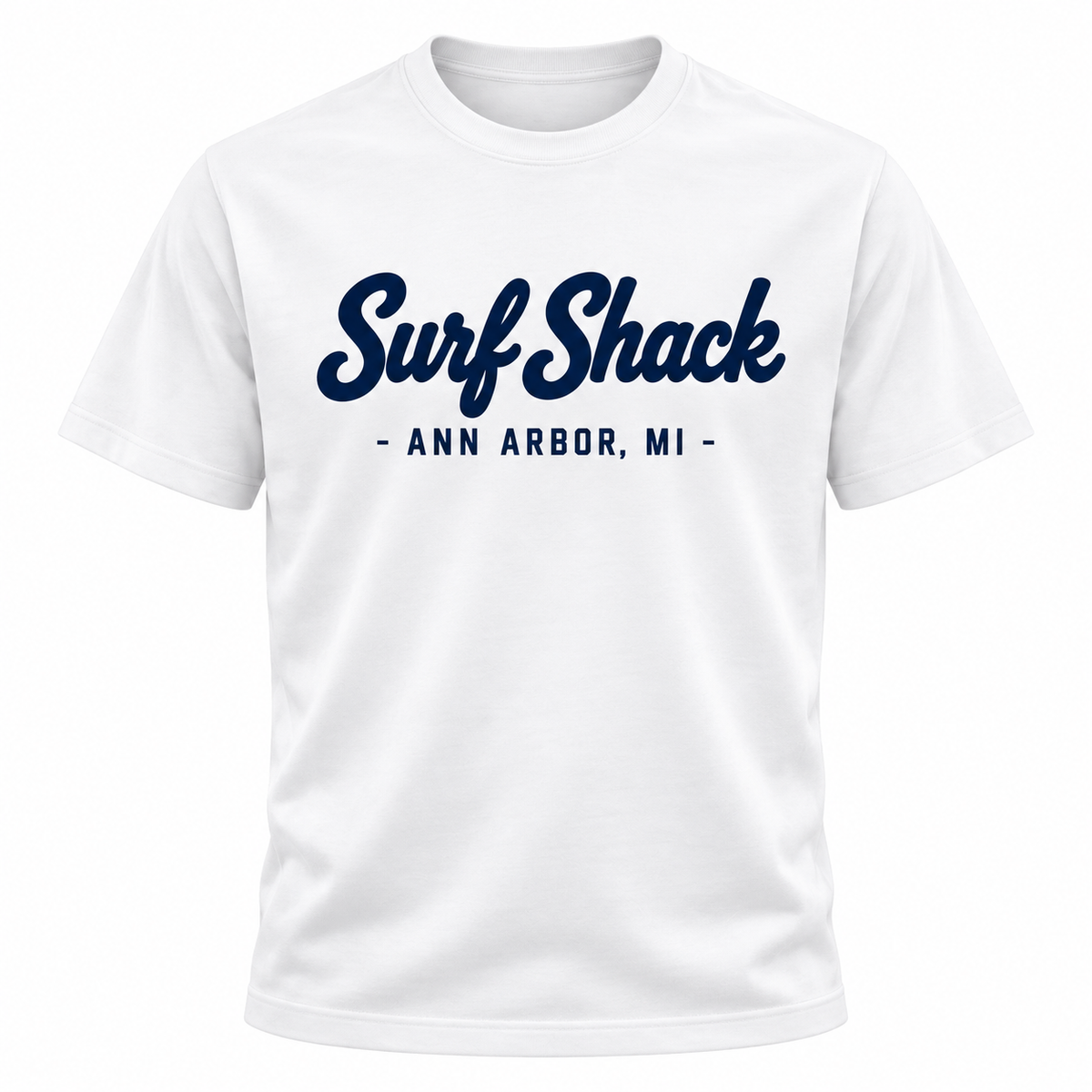 Surf Shack Michigan Tee, White / Navy