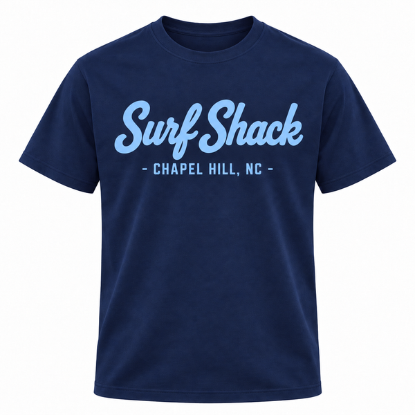 Surf Shack North Carolina Tee, Navy / Carolina Blue