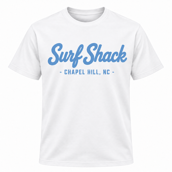 Surf Shack North Carolina Tee, White / Carolina Blue