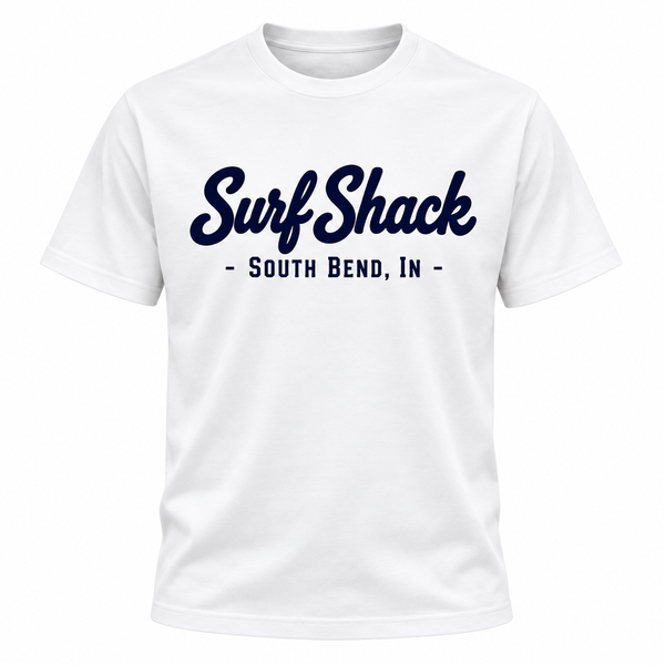 Surf Shack Notre Dame Tee, White / Navy