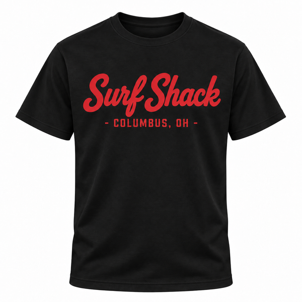 Surf Shack Ohio State Tee, Black / Scarlet