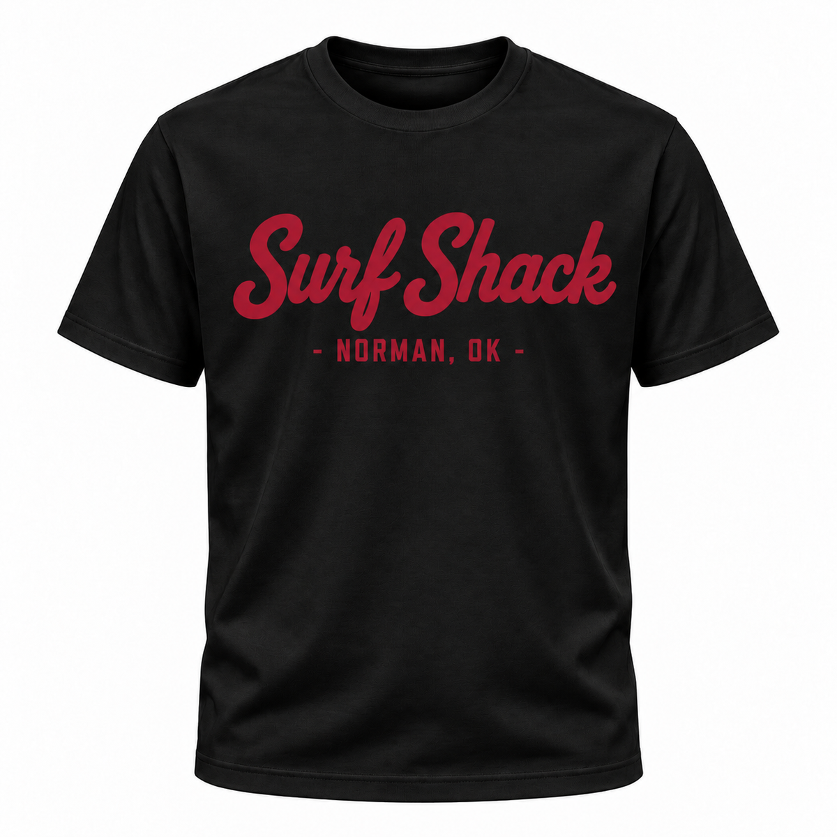 Surf Shack Oklahoma Tee, Black / Crimson