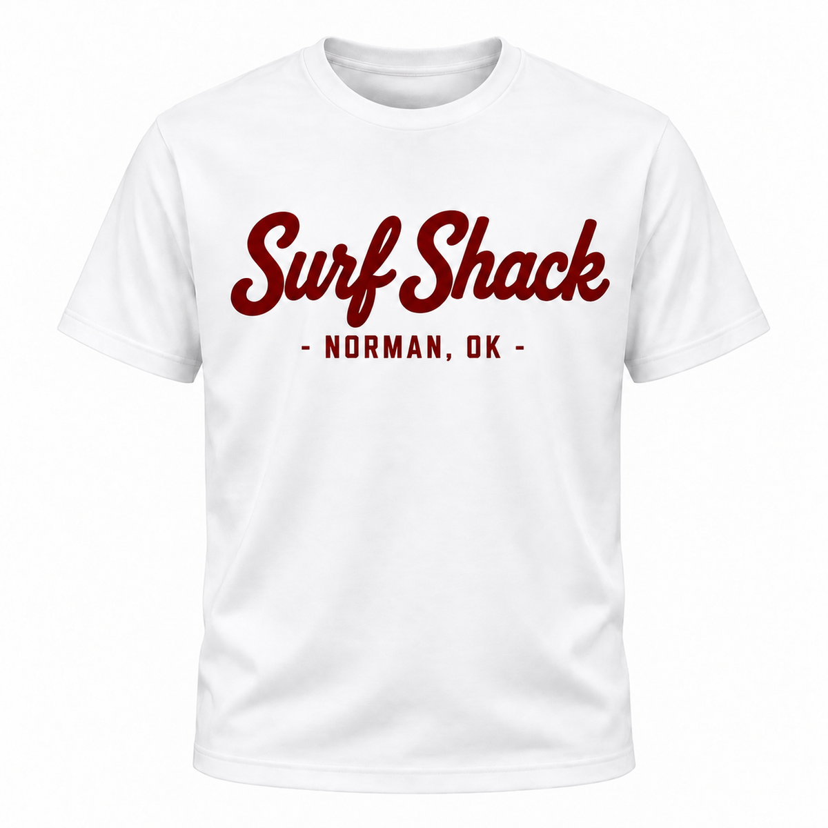 Surf Shack Oklahoma Tee, White / Crimson