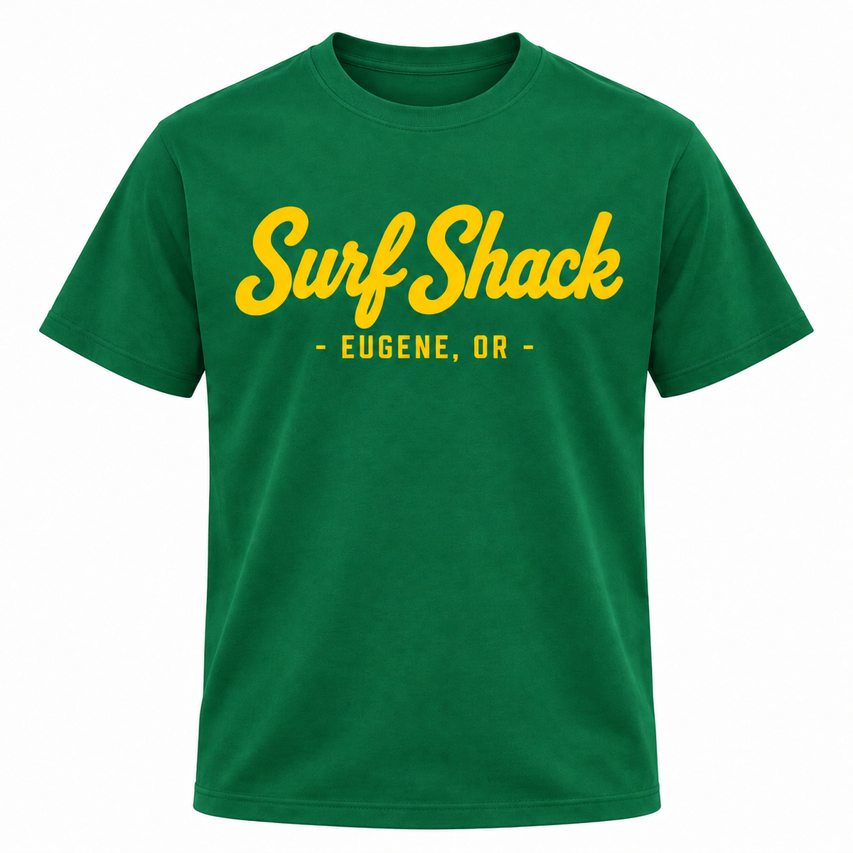 Surf Shack Oregon Tee, Green / Yellow