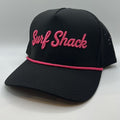 Surf Shack Script Rope Hat, Black
