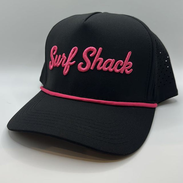 Surf Shack Script Rope Hat, Black