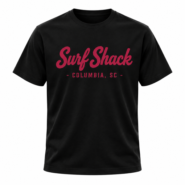 Surf Shack South Carolina Tee, Black / Garnet